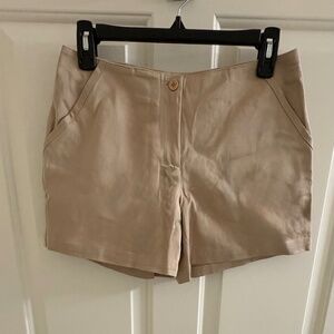 Boston Proper Khaki Linen-Blend Shorts – Size 4